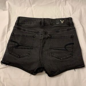 Hi-rise black jean shorts American eagle